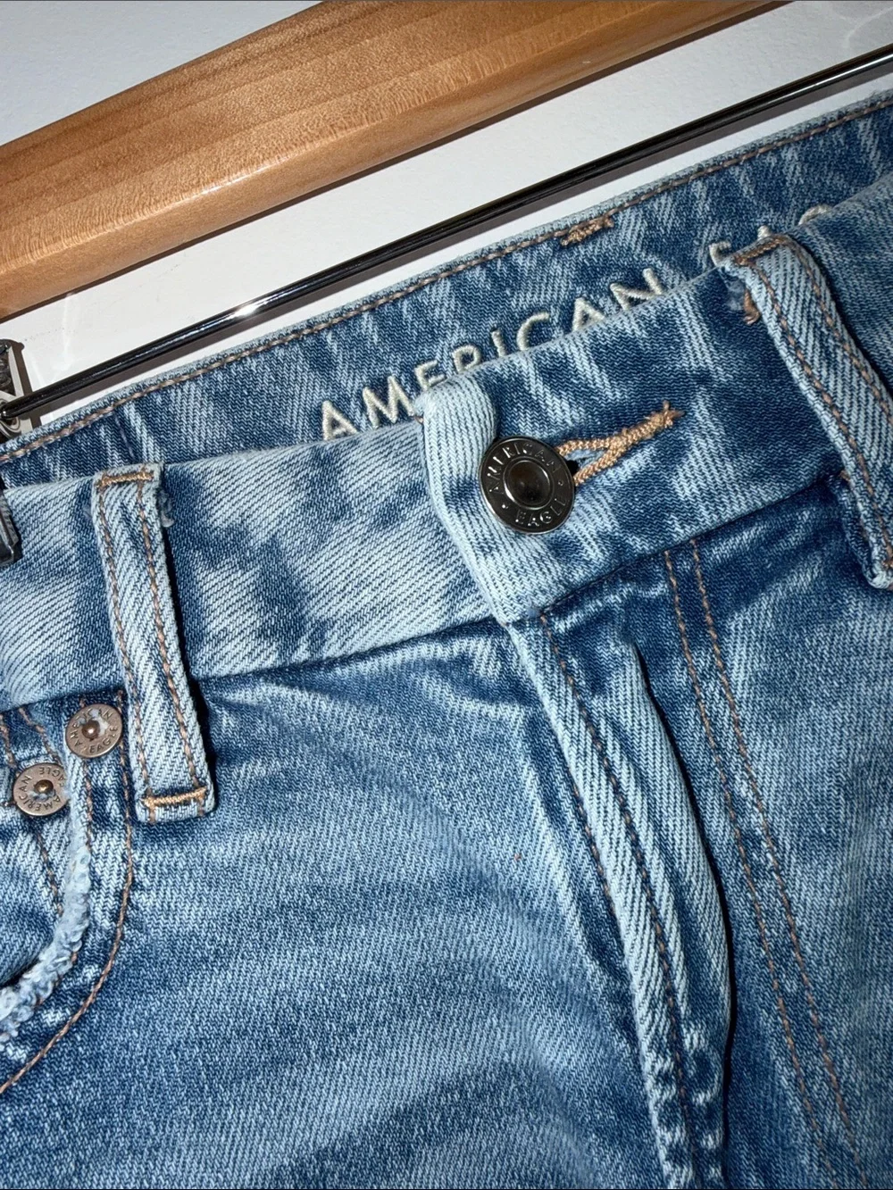 American Eagle Outfitters Jeans Denim Wide-Leg Curvy Baggy Stretch Cargo size 0